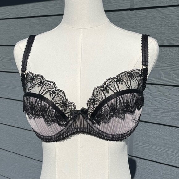 Agent Provocateur SET Black and Pink Fifi BRA 36DD OUVERT BRIEF Large NWT - Picture 6 of 17